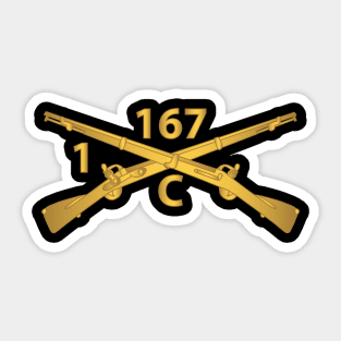 Company C,  1st Batalion, 167th Infantry Regiment - Inf Branch wo Txt X 300 Sticker